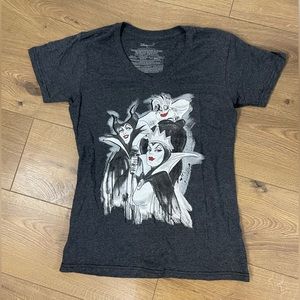 Disney Store Villains Grey T-shirt Sparkle Ursula Maleficent Evil Queen M